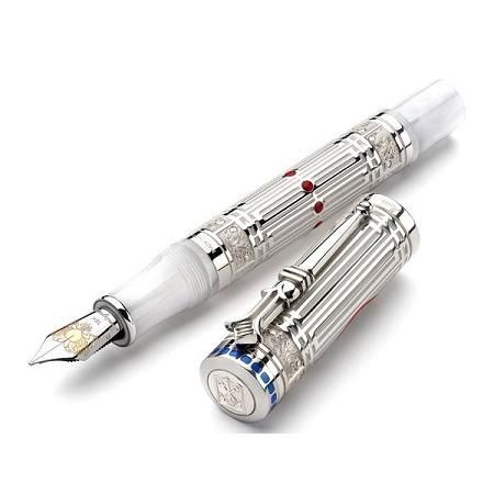 モンテグラッパ 万年筆 限定品 ホワイトナイト スターリングシルバー