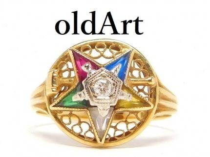 USA製ヴィンテージ1950年代フリーメイソンイースタンスター逆五芒星