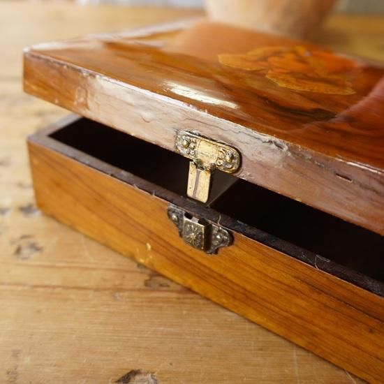 イギリス ヴィンテージ 木箱 チーク材 小物入れ ジュエリーボックス