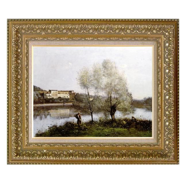 コロー】風景画 ゴールドフレーム セーブルの田舎道 複製 日本写真印刷