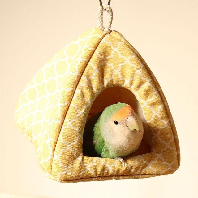 受注制作・Mサイズ】バードテント三角 /シンプル 綿麻 花柄 - TENTORY