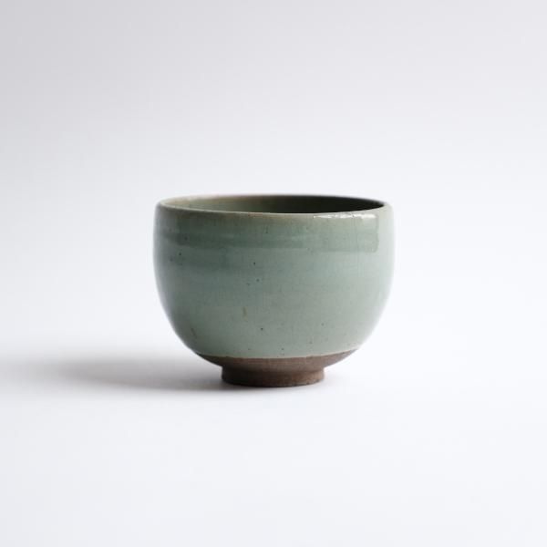 緑釉ぼてぼて茶碗 - わより