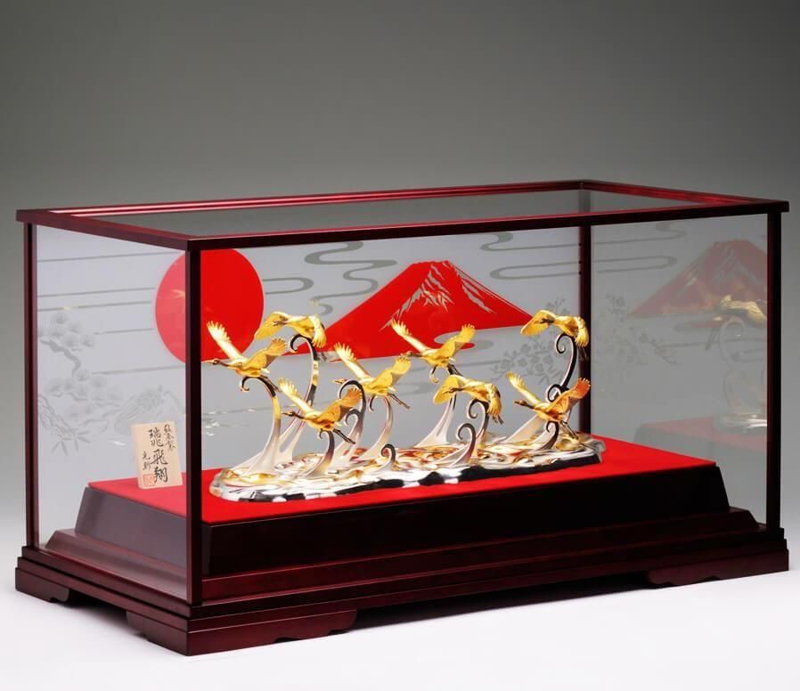 鶴の香合 朱塗り金 【公式通販】