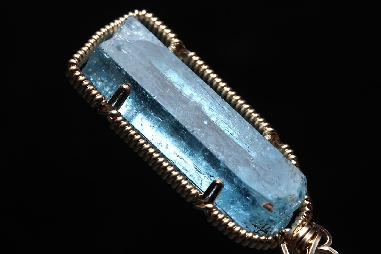 ♢綿菓子♢K18 アクアマリン5.53ct チャ―ム ペンダントトップ ♢綿菓子