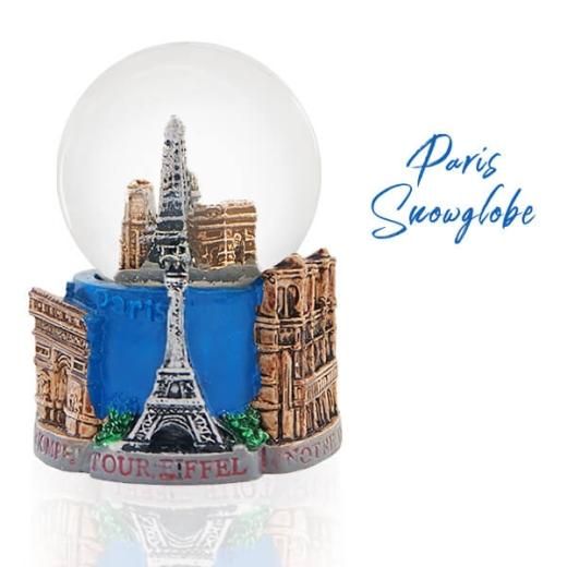 フランス直輸入！スノーグローブ 縦7cm【ブルー エッフェル塔 オペラ