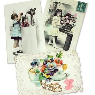 フランス アンティーク ポストカード3枚セット【primping