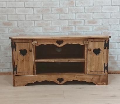 カントリーテレビボード 幅90 ハートのくりぬき扉 / RTE-1