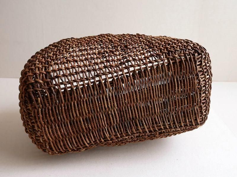 お取置7/16 古手の大きなあけび籠 古民家インテリア古物あけび籠