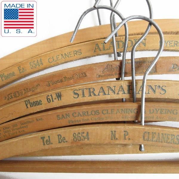 USA製/ビンテージ/企業物/木製ハンガー/6本セット/ウッドハンガー/店舗