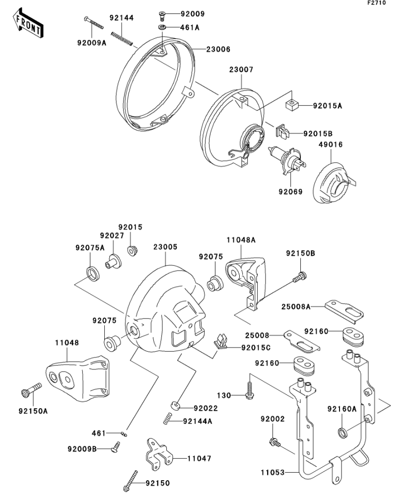 ZEPHYR 1100 2006(ZR1100A6SA) 純正ヘッドライト / ZEPHYR 1100