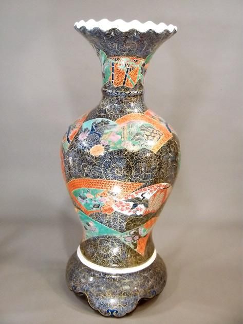 桐箱入り有田焼沈香壷-大型飾り花瓶-大形壺の販売（床の間飾り古伊万里）