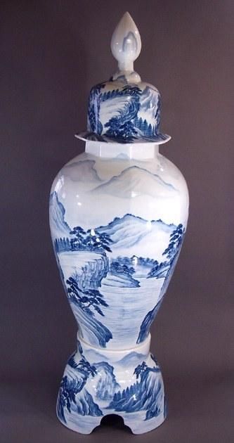 T18 豪華 有田焼 染錦「夢右衛門」沈香壺 高さ118㎝ 伊万里焼