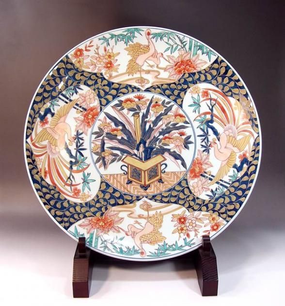 伊万里 古伊万里 大鉢 花鳥の図 染付 金彩 【公式通販】