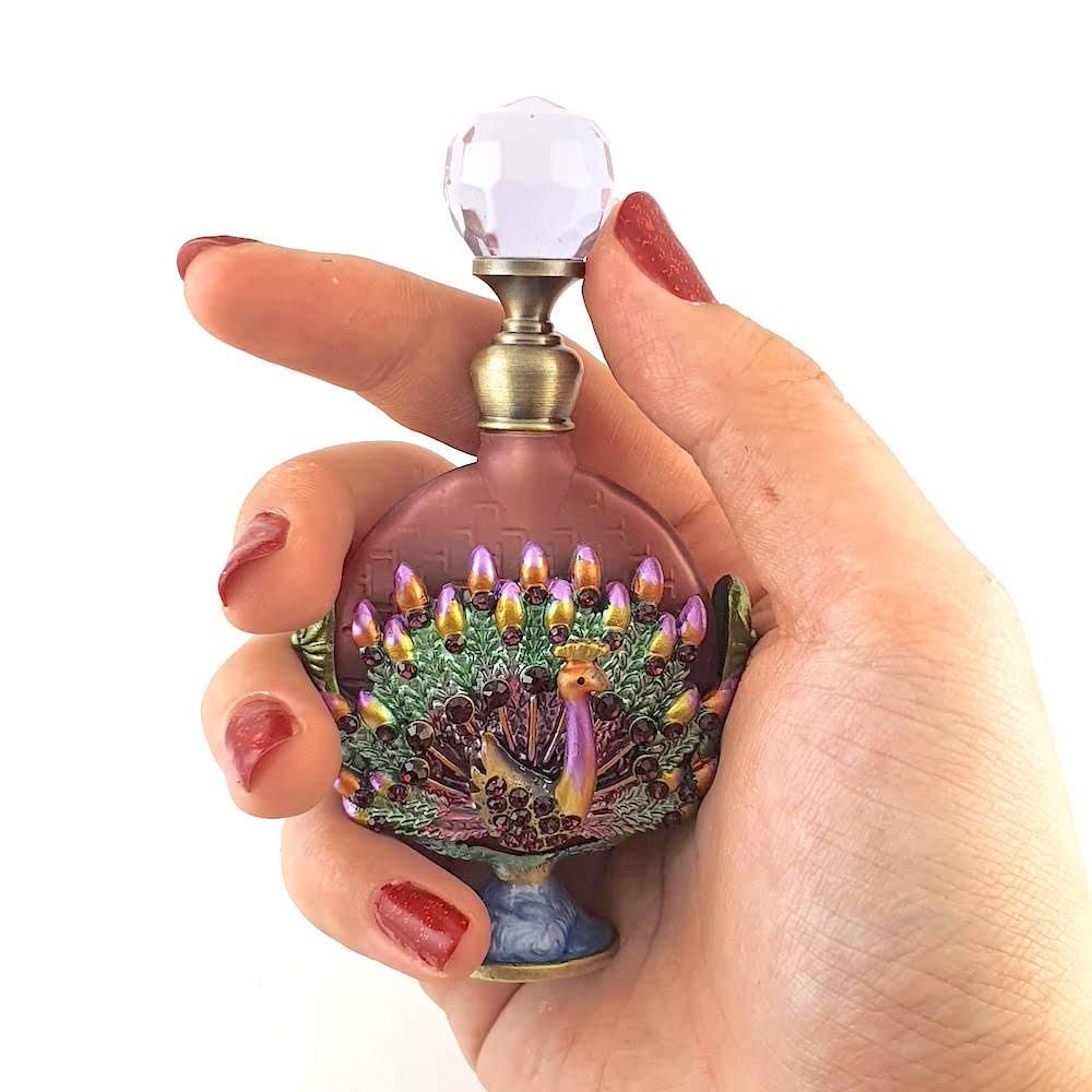 孔雀の香水瓶 パープル 香水ボトル｜ アンティーク ヴィンテージ