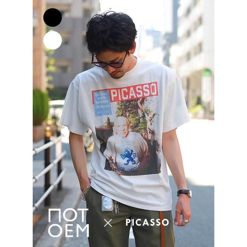 NOT OEM Picasso one of the Leading artists Tee BLACK WHITE ノット