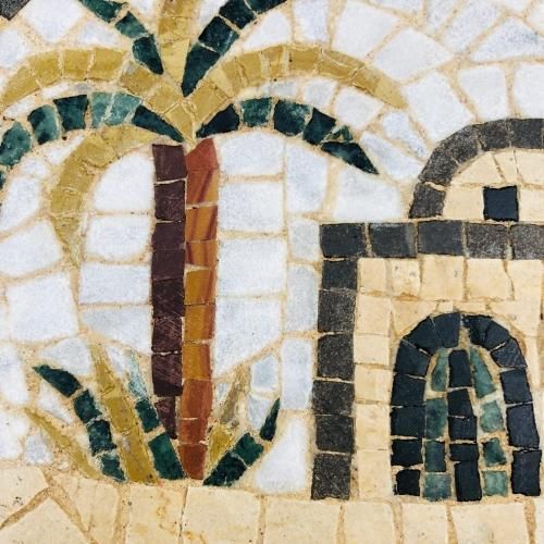 チュニジアのモザイクアートの壁掛け オアシス 北アフリカならではの