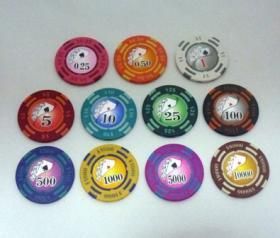 フォースポット チップ、サンプルセット11枚 - カジノチップ
