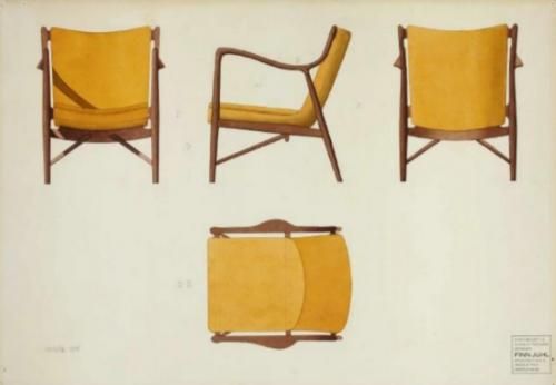 デンマーク限定！建築家『フィン・ユール』希少ポスター/現代アート