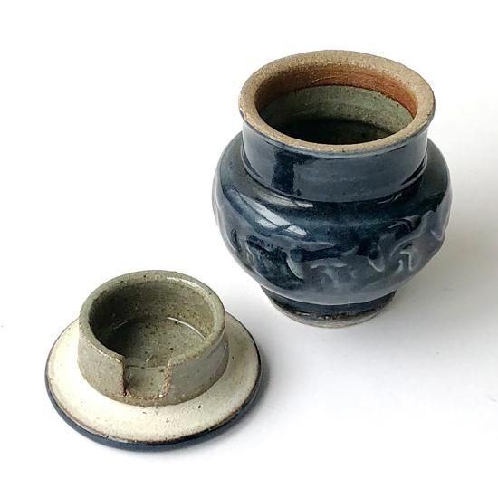 武内晴二郎作 鉄刷毛目面取鉢 武内晴二郎作 鉄刷毛