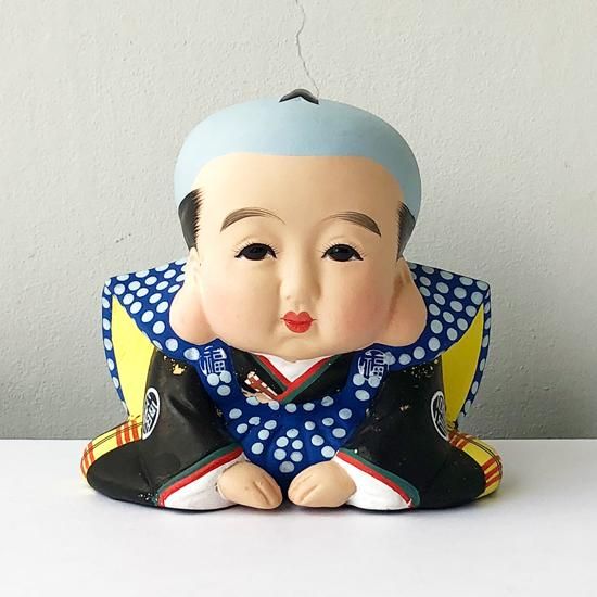 福助人形 オブジェ 置物 骨董品 アンティーク 陶器製 福助 ふく助