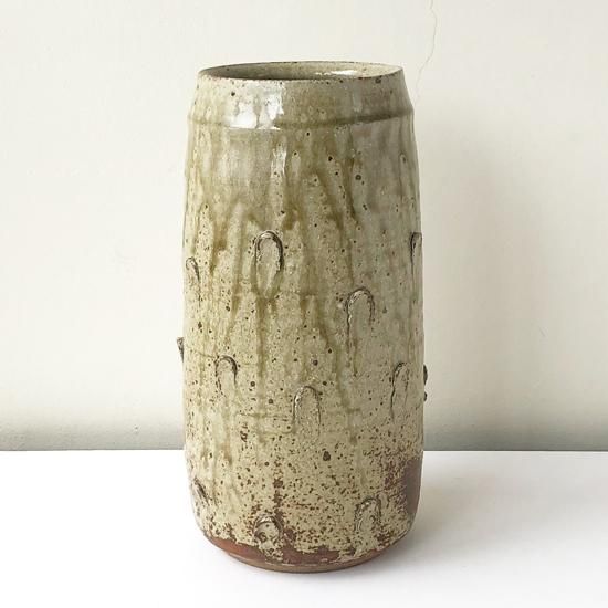 古琉球？嘉瓶（ゆしびん）花器 刷毛目 縄紋 筒描き 古民