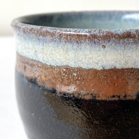 武内晴二郎自筆共箱あり酒津堤窯流描白釉花生民藝