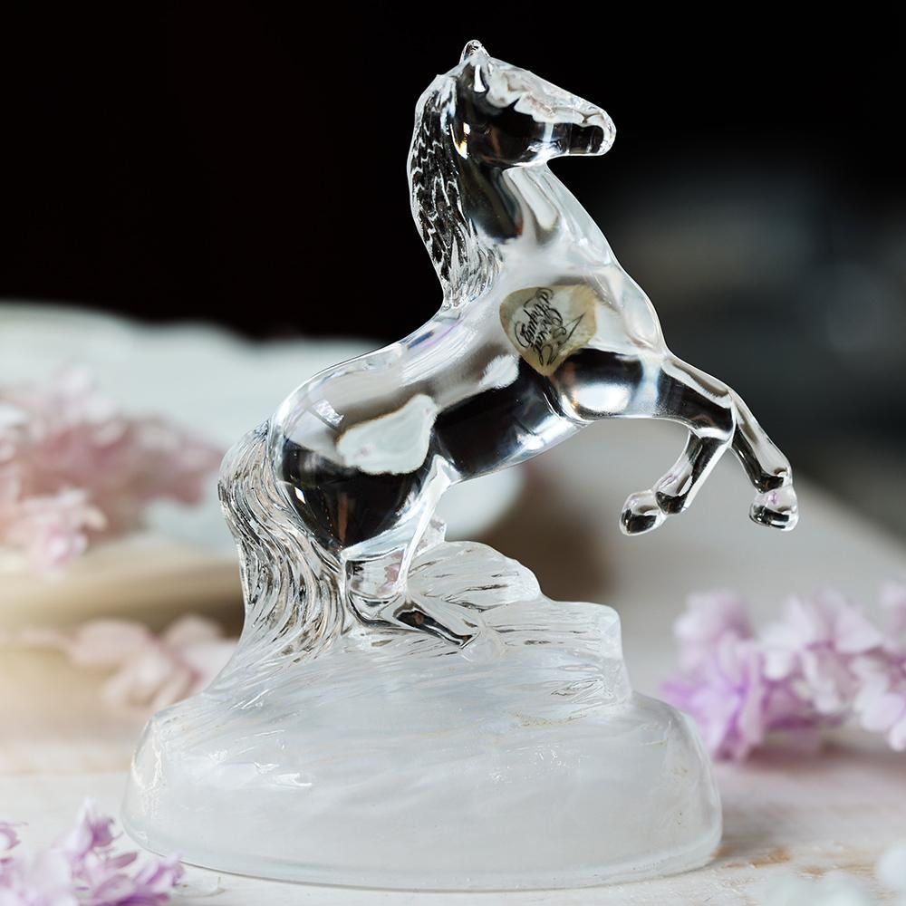 Daum France ドーム フランス クリスタルガラス 馬 美品 Daum France