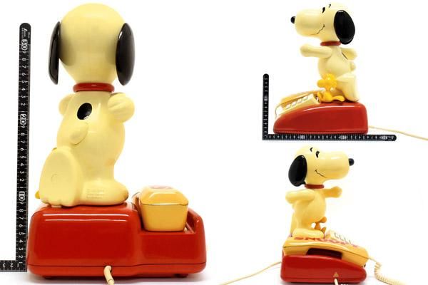 ☆スヌーピー＆ウッドストック ビンテージ ダイヤル式 電話□ピーナツ