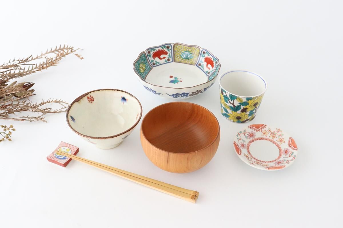 蕎麦猪口｜古九谷色絵牡丹文｜磁器｜青郊窯｜九谷焼｜和食器通販｜うち