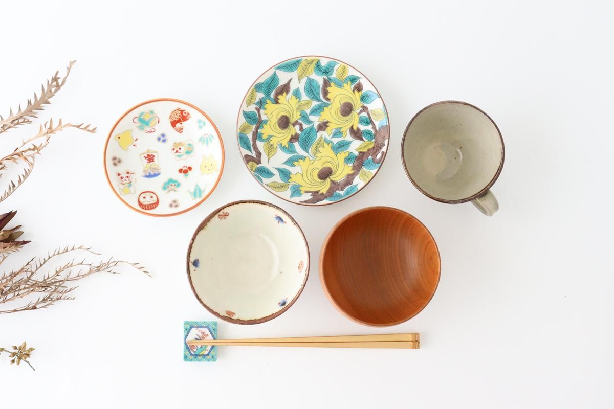 藍古九谷 柴垣に菊花の図 五寸皿 藍古九谷 柴垣に菊花の図 五寸皿 藍