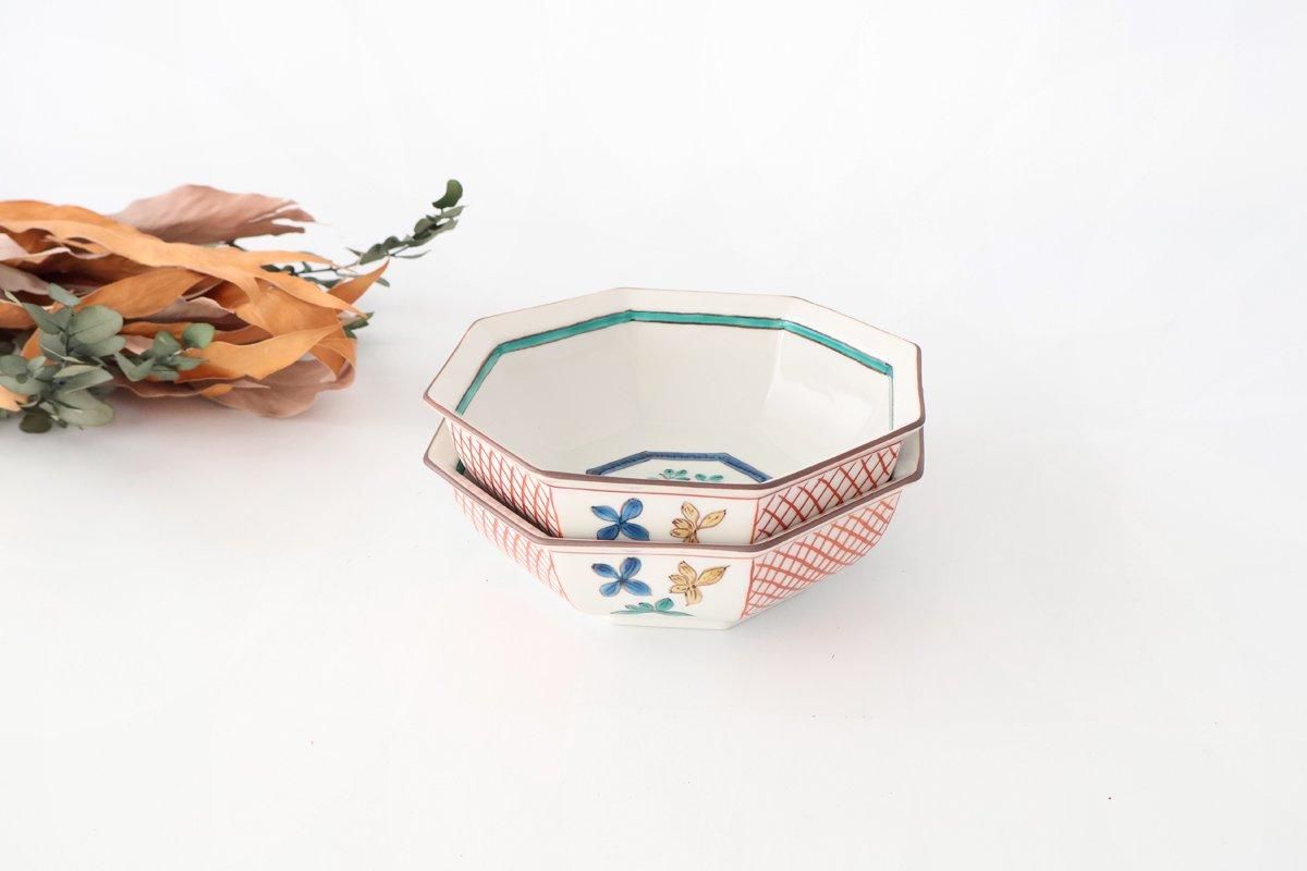 八角五寸鉢｜花弁文様｜磁器｜九谷美陶園｜九谷焼｜和食器通販｜うちる