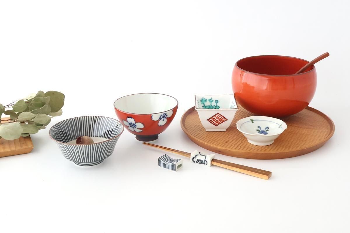 飯碗｜夢先万歴 ｜赤｜磁器｜波佐見焼｜和食器通販｜うちる｜和食器の