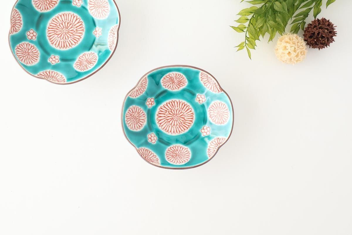 青手花文｜木瓜小皿｜磁器｜宮本泰山堂｜九谷焼｜和食器通販｜うちる