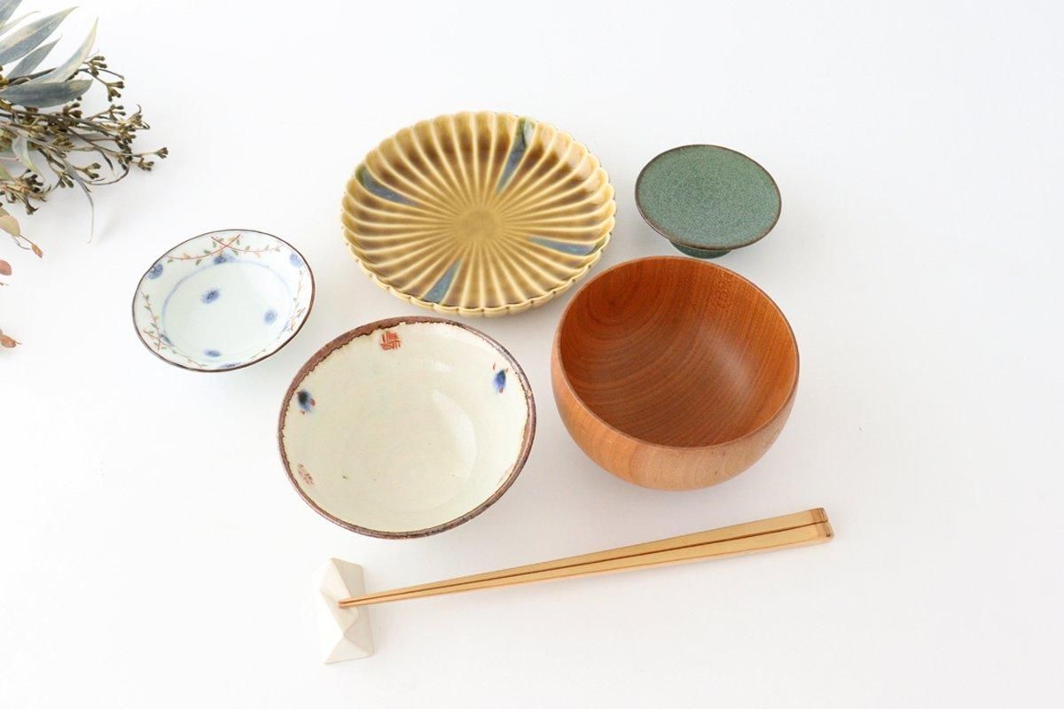 菊型5寸皿｜黄瀬戸織部｜陶器｜瀬戸焼｜和食器通販｜うちる｜和食器の