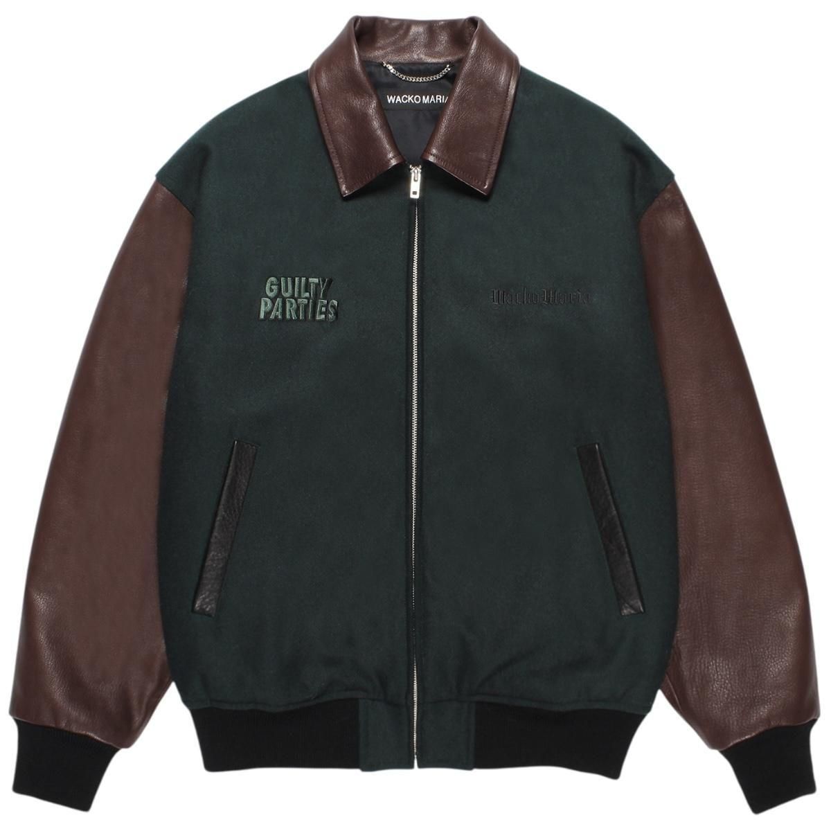WACKO MARIA《ワコマリア》 LEATHER VARSITY JACKET (TYPE-1) (GREEN