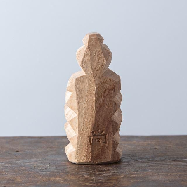 昭雲工房 岡山 叩き彫 祈り 9.5cm 山田尚公作 17109｜木彫 手彫り 木像