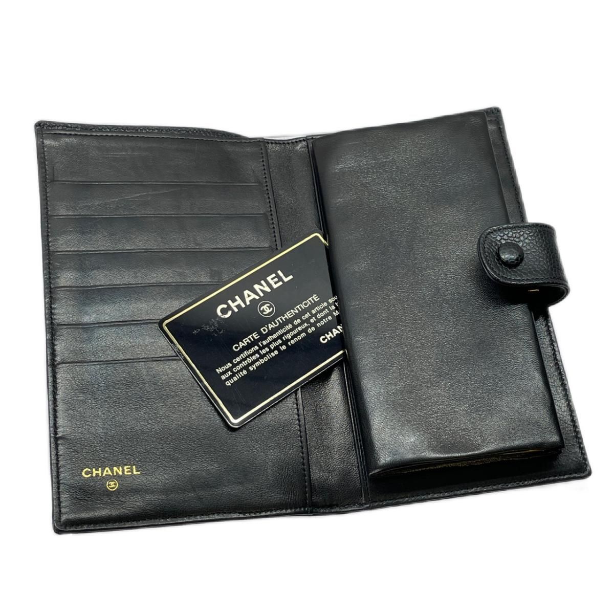 CHANEL シャネル ヴィンテージ キャビアスキン ココマーク 長財布