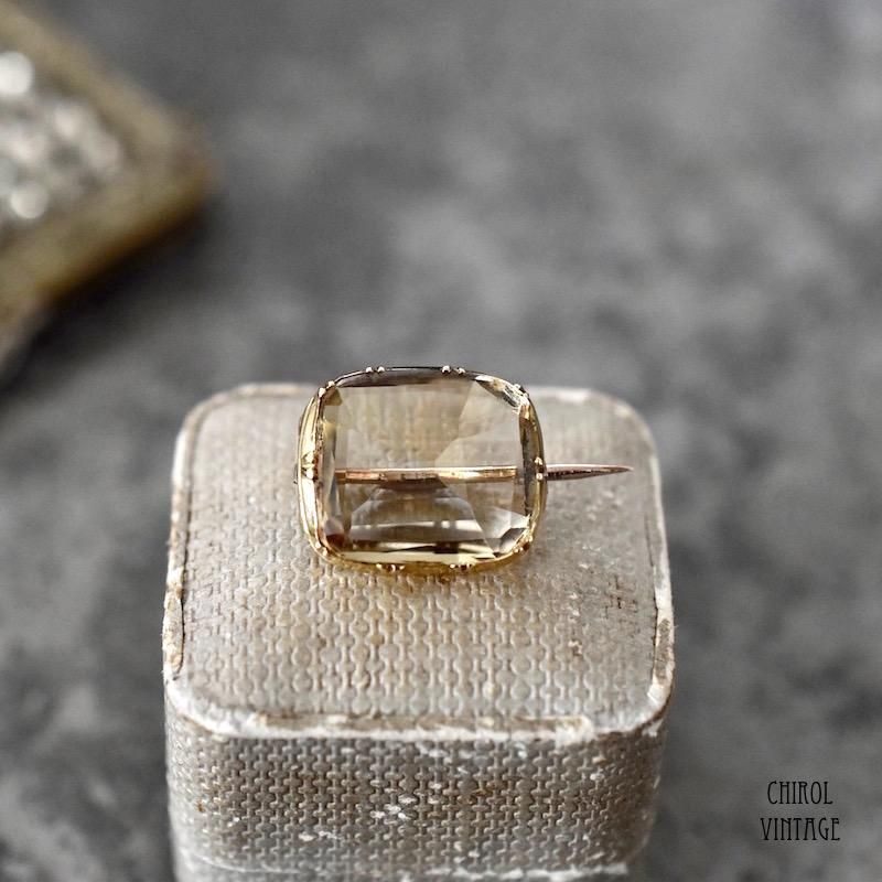 アンティーク 18Kゴールド シトリンブローチ - CHIROL VINTAGE
