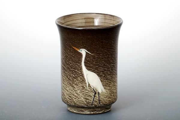 小湯呑「白鷺(左向)」 - 現川焼の伝統を守る全国唯一の窯元・臥牛窯の