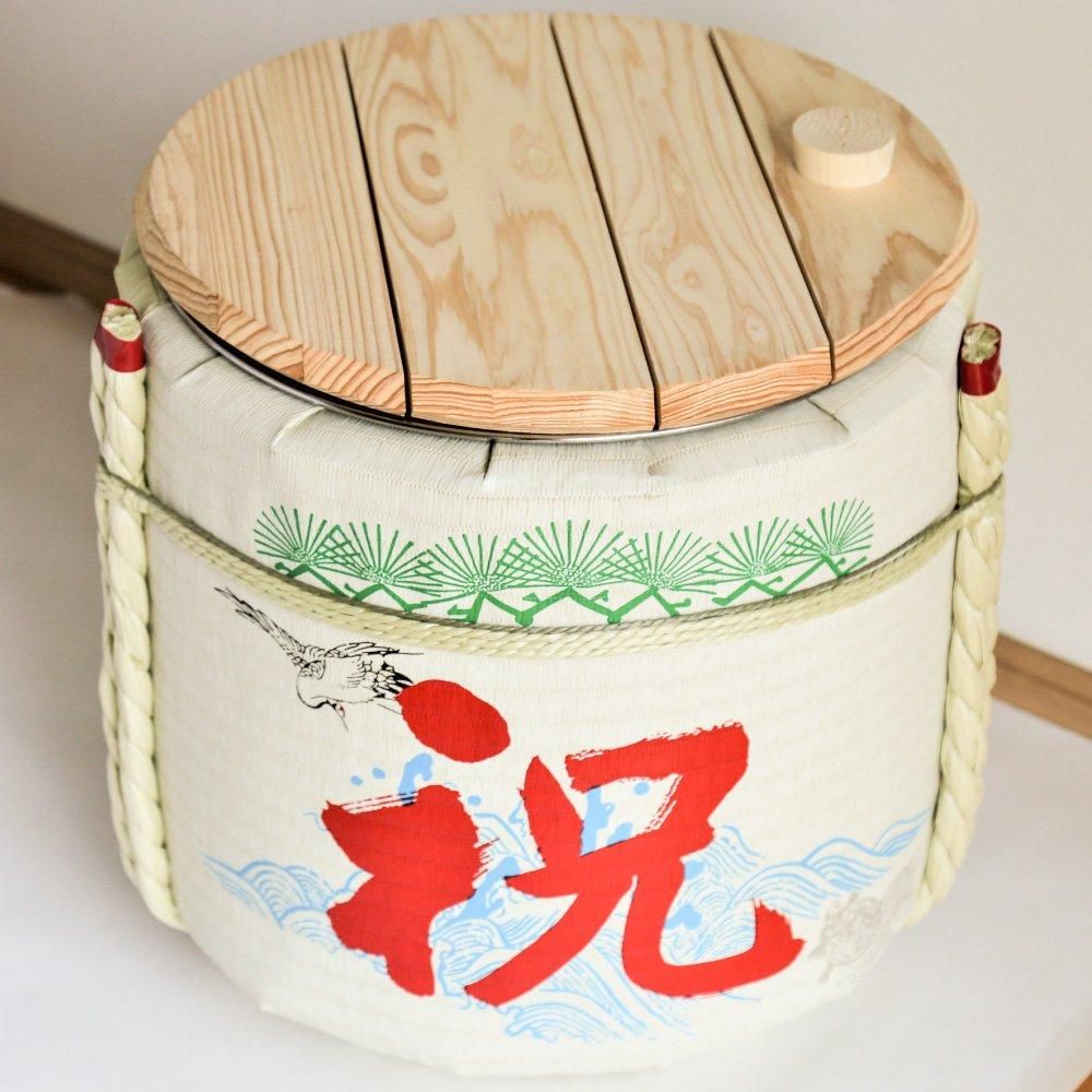 お手軽鏡開き祝樽2斗(空樽) 白無地 - 樽酒・鏡開きのレンタルと通販