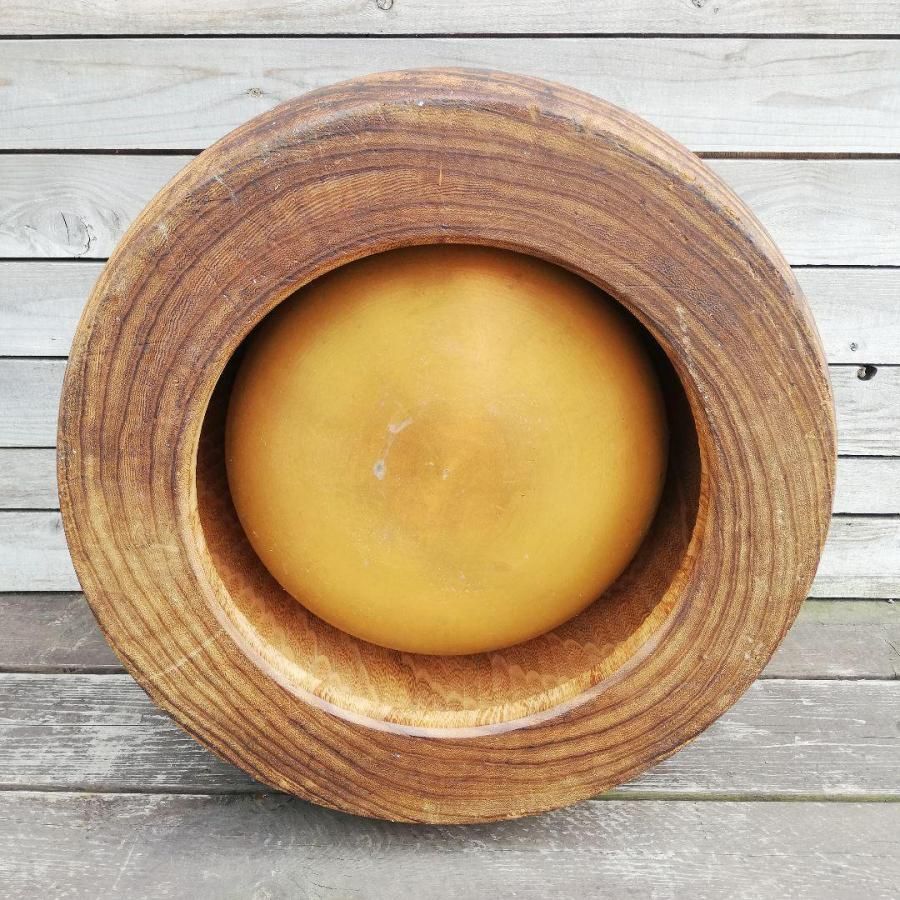 古民具 総無垢 木製 火鉢 手炙り