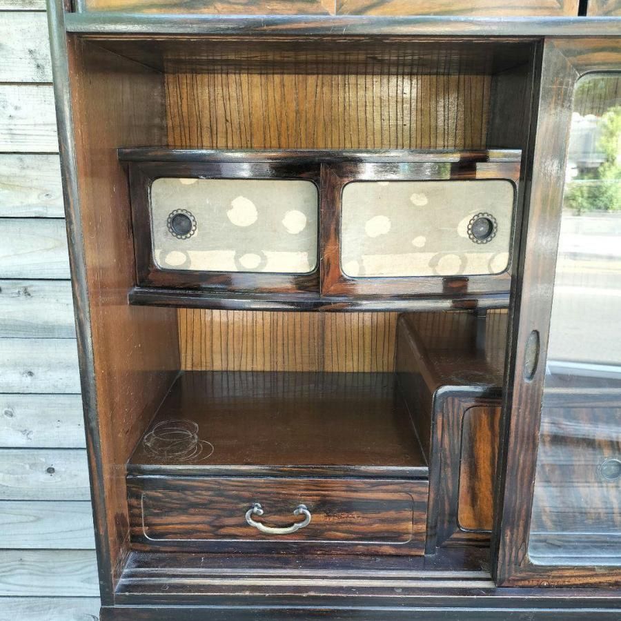 アンティーク 茶箪笥 飾り棚 アンティーク 茶箪笥 飾り棚 チーク無垢材