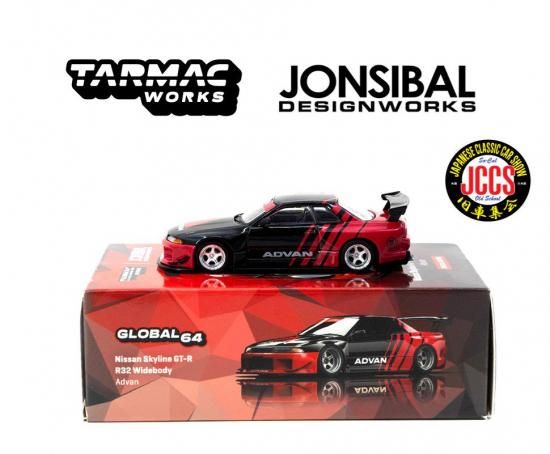 Tarmac Works 1/64 Nissan Skyline GT-R R32 ADVAN Widebody Jonsibal