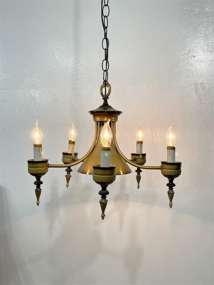 アンティーク 西洋シャンデリア 直径55×高さ60 ヴィンテージ 艶消し