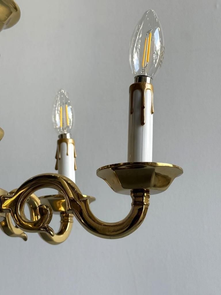 ヴィンテージ ゴールドフレーム 5灯 シャンデリア - アンティーク