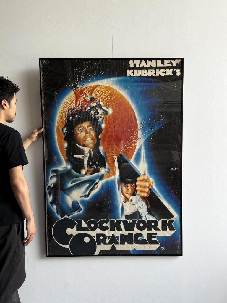 アメリカ1970年代 ポスター額装付き 1970's ”A Clockwork Orange”(時計