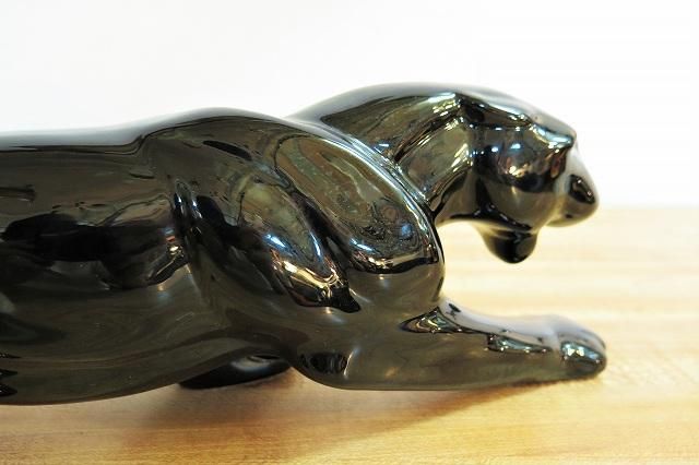 1950's ヴィンテージ セラミック ブラックパンサー オブジェ