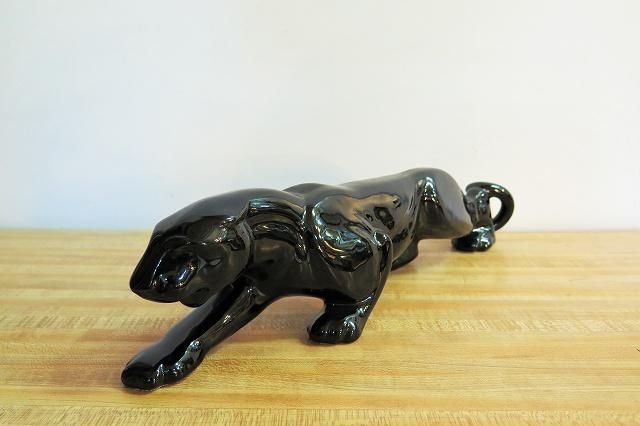 1950's ヴィンテージ セラミック ブラックパンサー オブジェ