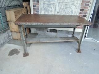 ヴィンテージ インダストリアル アイアン ワークテーブル LYON社製