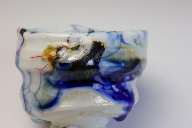 氏家昂大 「 ぐい呑 」 漆貫入彩御深井 盃 - レトロ ＆アート空間